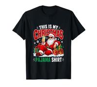 Christmas Pajama Shirt Santa Sunglasses Drinking Tequila T-Shirt