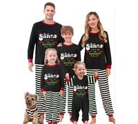 Christmas Pajamas for Family Xmas Family Matching Pyjamas 2pcs Pjs Sets Adult Kids Baby Holiday Loungewear Nightwear Sleepwear Jammies (Kid, 2-3 Years, They are the naughty ones Black Striped)