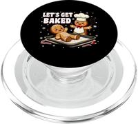 Christmas Pajamas Funny Gingerbread Let's Get Baked Baking PopSockets PopGrip for MagSafe