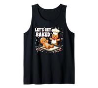 Christmas Pajamas Funny Gingerbread Let's Get Baked Baking Tank Top
