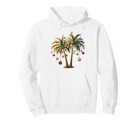 Christmas Palm Tree Lighting Hawaiian Tropical Santa Xmas Pullover Hoodie