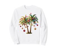Christmas Palm Tree Lighting Hawaiian Tropical Santa Xmas Sweatshirt