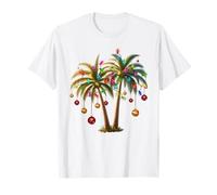 Christmas Palm Tree Lighting Hawaiian Tropical Santa Xmas T-Shirt