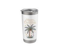 Christmas Palm Tree Tropical Holiday Lights Winter Vacation Stainless Steel Insulated Tumbler
