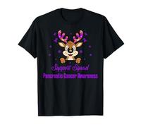 Christmas Pancreatic Cancer Awareness Support Squad Reindeer T-Shirt