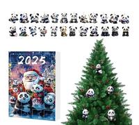 Christmas Panda - 24 Days Cute Panda Pendant Countdown Calendar | 2D Acrylic Animal Ornaments for Christmas Tree Window Wall Door Car Backpack Decoration