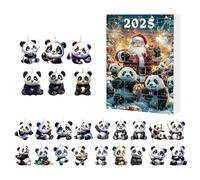 Christmas Panda, 24 Days Cute Panda Pendant Countdown Calendar - 2D Acrylic Animal Ornaments for Christmas Tree Window Wall Door Car Backpack Decoration