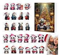Christmas Panda Advent Calendar 2025, Christmas Tree Pandas Pendant Countdown Calendar, 2D Panda Xmas Tree Ornament Advent Calendar, Acrylic Panda Figure Countdown Calendar, for Panda Lover (A)