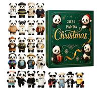 Christmas Panda Figure, Seasonal Festive Acrylic Token | Yuletide Panda Countdown Remembrance Display Element Winter Festival Quirky Accent for l