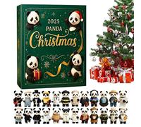 Christmas Panda Ornament - 24 Days Collectible Flat Acrylic Calendar Winter Panda Decorative Pendant, Art Decor | Christmas Countdown for Family, Friends, Compa