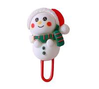 Christmas Paper Clip Proof Bookmark Document Clamp Cute Paperclip for Office Kids Students Premium Resin Metal Material Festive Decorative Stationery (Snowman)