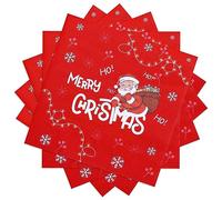 Christmas Paper Napkins 50 Pack Santa Claus Luncheon Napkins Disposable Cocktail Napkins 33 x 33cm Red Dinner Napkins for Party