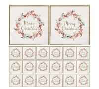 Christmas Paper Napkins - Christmas Cocktail Napkins | 20X Christmas Berry Wreath Napkins | Cocktail Napkins Dinner Napkins | 2-Ply Hand Towels for Dinners
