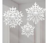 Christmas Paper Snowflake Hanging Fans Decorations Size 30cm - 40cm