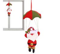 Christmas Parachute Pants - Fix Flying Snowman Figure, Hanging Ornament | Medium Size Holiday Balloon Style with Rope Attachment, Wall Window Decoration