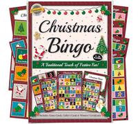 Christmas Party Bingo Game. A fun, festive, entertaining activity idea | Family, Friends, Office Parties, groups, Clubs, or Pubs. Novelty Secret Santa Gift, Stocking / Xmas Eve Box Filler
