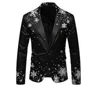 Christmas Party Blazer for Men, Sparkly Sequin Festive Jacket, Ugly Xmas Theme Design for Holiday Events, Dinners, and New Year Celebrations (L)