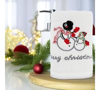 Christmas Party Decoration Christmas Indoor Decorations Merry Christmas Towel Embroidered Hand Towels Hand Towels Bathroom Set Comfortable Christmas Bathroom Towels Christmas Ornaments Gifts