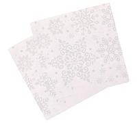 Christmas Party Disposable Paper Napkins 2 Ply Napkins Holiday 33cm x 33cm Cocktail Napkins Serviette for New Year Winter Dinner Party Supplies Decoration, Printed Snowflakes, White - 100pcs