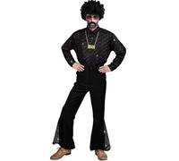 Christmas Party Dresses Men's Disco Costume & Women's 70's Disco Mamma Outfit Novelty Clothing For Parties & Festivals(Black,XXL)
