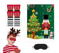 Christmas Party Games - Fun Pin The Hat on The Nutcracker, Interactive Family Activity, Engaging Holiday Entertainment, Use for Home School and Gatherings, Party Game Set, 20.24 x 11.14 Inches