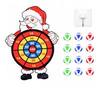 Christmas Party Games, Santa Dartboard Set with 12 Sticky Balls+Hook up | Santa Splat Game Set, 46x34 cm Board, 12 Sticky Balls, Hook, Christmas Party Games, Kids Christmas Games, Indoor Holiday Fun