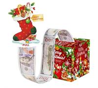 Christmas Party Gifts, Money Box for Cash Gift,Christmas Snowman Party Present,Merry C-hristmas Money Gift Box with Pull Out Card and Cash Holder, Xsmas Surprise Boxs Pull for Kids Adults
