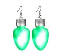 Christmas Party Green Bulb Earrings,Luminous Earrings Plastic,Creative Design Lovable Atmosphere Niche Temperament Ornaments.