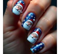 Christmas Party Nail Art Set Christmas Designs Self-Adhesive Gel Press On Nails And File Seasonal Nail Art Design Set