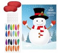 Christmas Party Pin Games Set Pin The Nose on The Snowman Pin The Beard on The Santa Claus Pin The Nose on The Reindeer for New Year Xmas Party Supplies（Snowman）