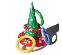 Christmas Party Ring Toss Game Inflatable Xmas Snowflake Hat with 4 Rings,Xmas Party Toss Games Target Toy Christmas Games for Kids,Adults,Indoor Outdoor Family Xmas Fun Games Parties Favors