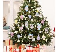 Christmas Pastel Candy Ornaments Candys Xmas Tree Wooden Ornaments Peppermint Candy Cane Hanging Wood Sign Crafts Reusable Christmas Tree Decor for Holiday Party Home Decor Gifts