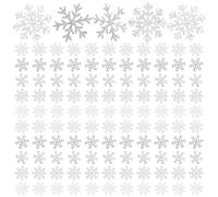 Christmas Patches 100Pcs Glitter Silver Snowflake Embroidered Applique Patches for DIY Clothes, Bags, Dresses, Jeans, and Holiday Decorations