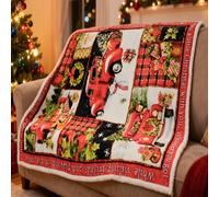 Christmas Patchwork Fleece Blanket Throw 150x200cm