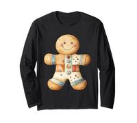 Christmas Patchwork Gingerbread Man Long Sleeve T-Shirt