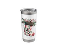 Christmas Patchwork Holiday Sock Festive Decor Stainless Steel Insulated Tumbler