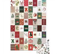 Christmas Pattern 1000 Piece Jigsaw Puzzle Paper for Adults Greeting Card Element Puzzle Game for Family Home Decor Gift 38x26cm/1000pcs