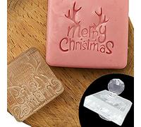 Christmas Pattern Acrylic Soap Stamp Transparent Natural Imprints Stamp Natural Organic Soap Making Supplies Small Clear Acrylic Christmas Block for Card Making