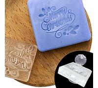 Christmas Pattern Acrylic Soap Stamp Transparent Natural Imprints Stamp Natural Organic Soap Making Supplies Small Clear Acrylic Christmas Block for Card Making