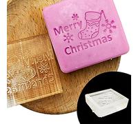 Christmas Pattern Acrylic Soap Stamp Transparent Natural Imprints Stamp Natural Organic Soap Making Supplies Small Clear Acrylic Christmas Block for Card Making