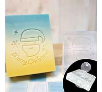 Christmas Pattern Acrylic Soap Stamp Transparent Natural Imprints Stamp Natural Organic Soap Making Supplies Small Clear Acrylic Christmas Block for Card Making