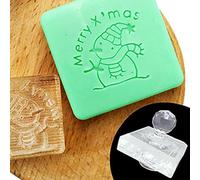 Christmas Pattern Acrylic Soap Stamp Transparent Natural Imprints Stamp Natural Organic Soap Making Supplies Small Clear Acrylic Christmas Block for Card Making