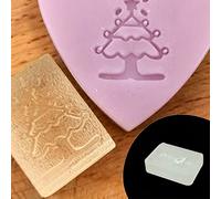 Christmas Pattern Acrylic Soap Stamp Transparent Natural Imprints Stamp Natural Organic Soap Making Supplies Small Clear Acrylic Christmas Block for Card Making