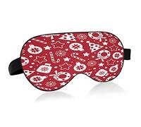 Christmas Pattern Breathable Sleeping Eyes Mask, Cool Feeling Eye Sleep Cover for Summer Rest, Elastic Contoured Blindfold for Women & Men Travel
