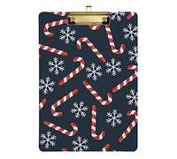 Christmas Pattern Candy Canes Snowflakes Skinny Clipboards Standard Hole File Folder Clipboard Letter Size Coaching