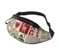Christmas Pattern Casual Waist Fanny Pack Pack with Adjustable Strap for Sport Crossbody Shoulder Bag Chest Bag