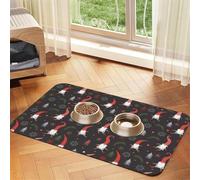 Christmas Pattern Cute Gnomes Red,Waterproof Pet Feeding Mat,Cat Dog Placemats for Food and Water, PU Leather Food Mats,40x60cm