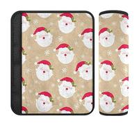 Christmas Pattern Cute Santa Head Car Seat Covers Belt Covers for Boys Girls Strap Covers Belt Pad for Kids 2 Pack 10 * 7.7in