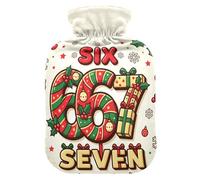 Christmas Pattern Number 67 Hot Waterbottle with Soft Cover, 1L Warm Water Bottle for Bed for Neck and Shoulder Pain Relief