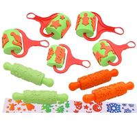 Christmas Pattern Rolling Pins and Picture Paint Rollers Pack (9 Rollers in Total) - Arts and Crafts - Painting and Dough Play